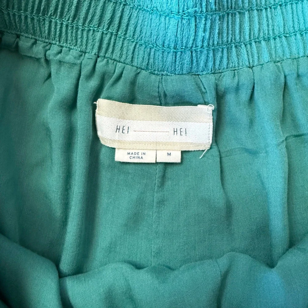 Anthropologie‎ HEI HEI Embroidered Isle Shorts Turquoise , Size M